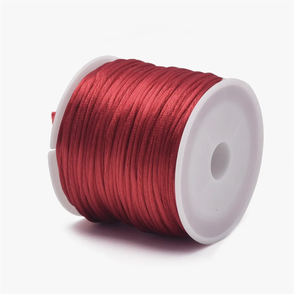 1,5 mm ambachten satijnen rattail koord string van nylon voor Chinese knoop, macramé, trim, sieraden maken 24 yards