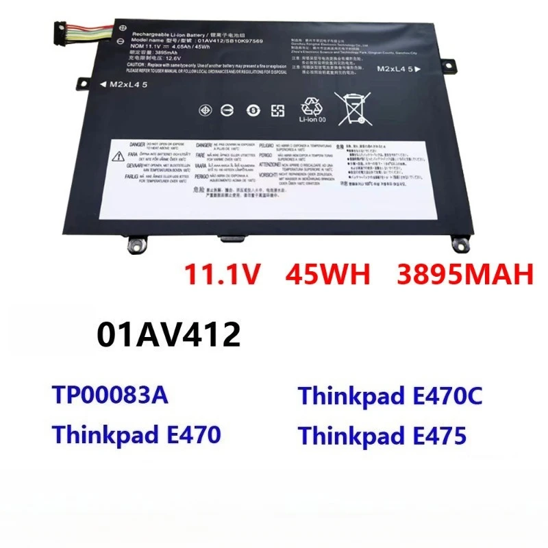 Stable Output Rechargeable Battery For Lenovo Thinkpad E470 E470C E475 01AV411 01AV412 01AV413