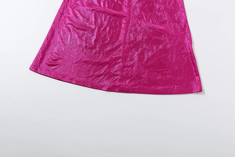 Weird Puss Fashion Leuchtendes Seidenkleid für Damen, sexy Rollkragen, geraffter Rücken, rückenfrei, ärmellos, Abendparty, elegant, figurbetont – Detail 10