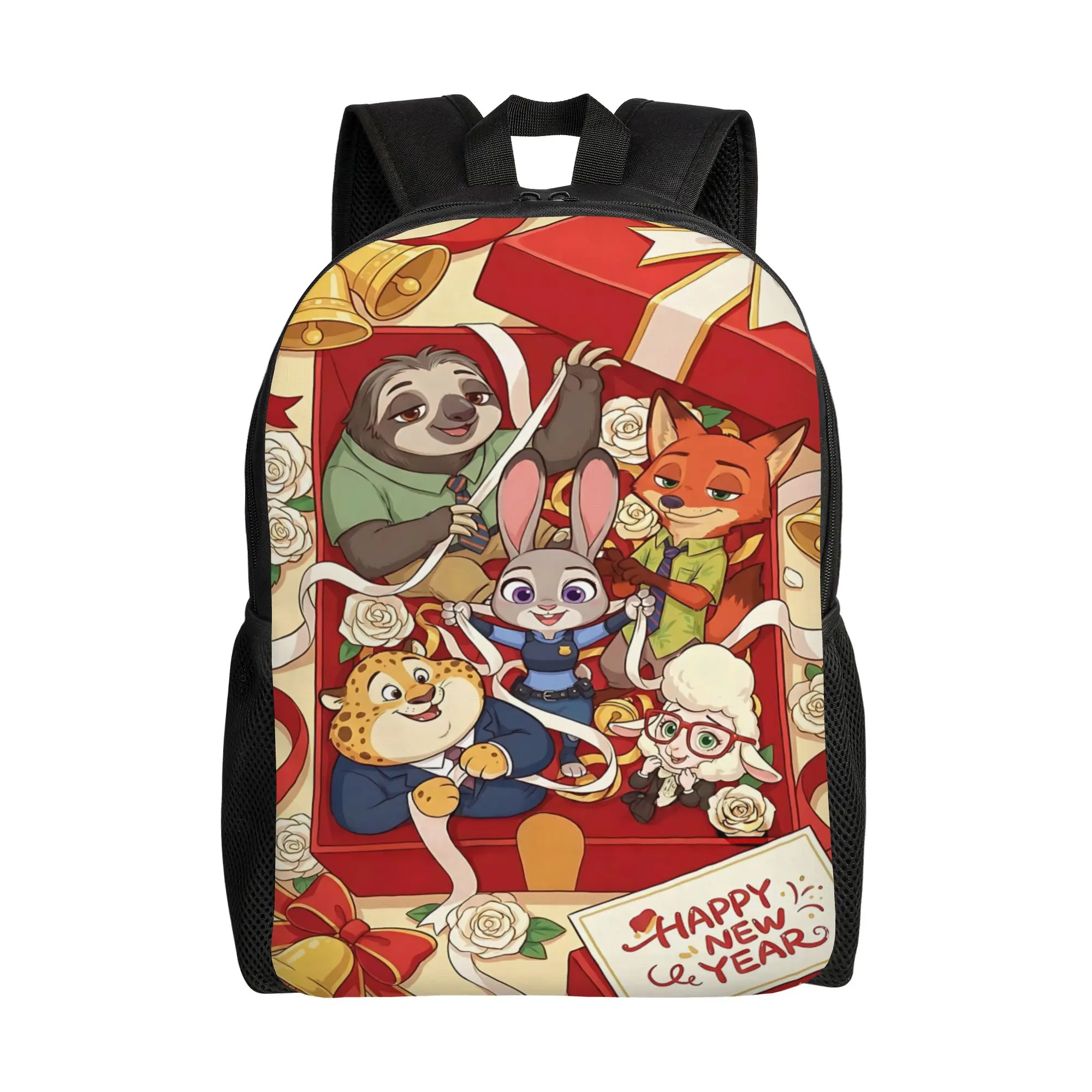 

1PC back to school Backpack Disney Zootopia 2 Daypack Judy And Nick With Friends Portable Journey Retro Washable Rucksack