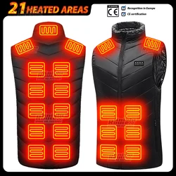 Winter Heated Vest 21 Areas Body Warmer Women Men Warm Heating Jacket Heated Vest Thermal Clothing Camping Outdoor Camping Warm