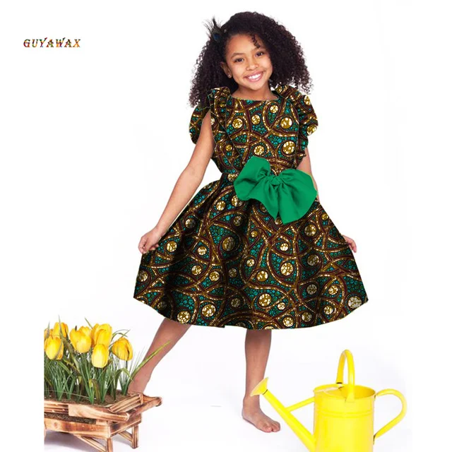 Girls African Dress Children Bazin Riche Dashiki Mermaid Dress Fashion Cute Party Dresses Kids African Print Plus Size Clothing