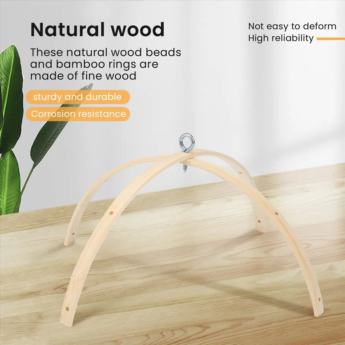 Kit de accesorios de campanas de viento DIY para hacer carillón de viento móvil para cuna de bebé, colgador móvil de madera para cama de cuna, estrella de cinco puntas-ABHG