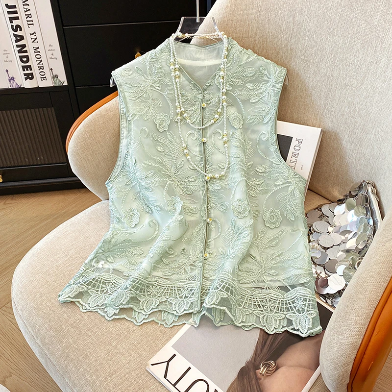 

Новый китайский женский жилет с вышивкой, верхняя одежда, тонкий высококачественный маленький джинт, летний тонкий национальный жилет
