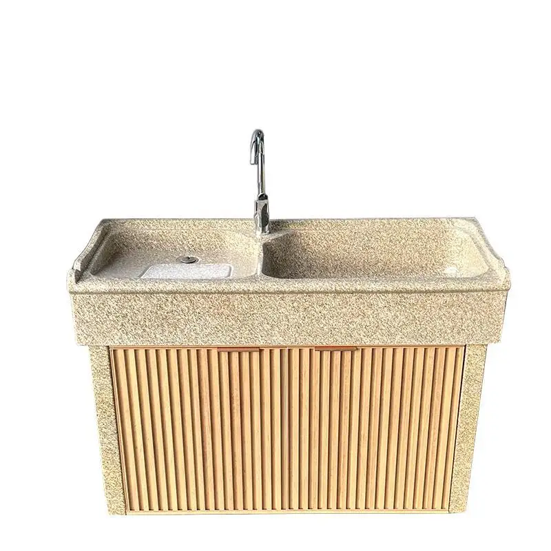 

Золотистая гранитная раковина для стирки с прачечной доской для улицы, для двора, натуральная интегрированная раковина Dali