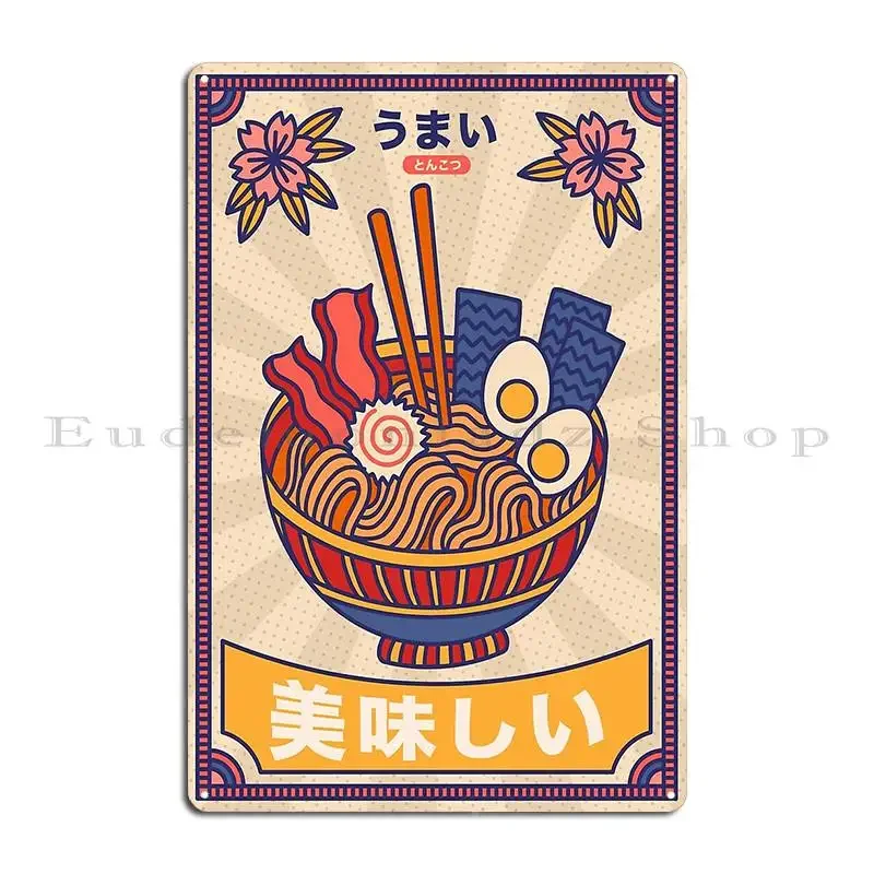Japanese Ramen Noodles Bisly Metal Sign Create Classic Decoration Cinema Print Tin Sign Poster