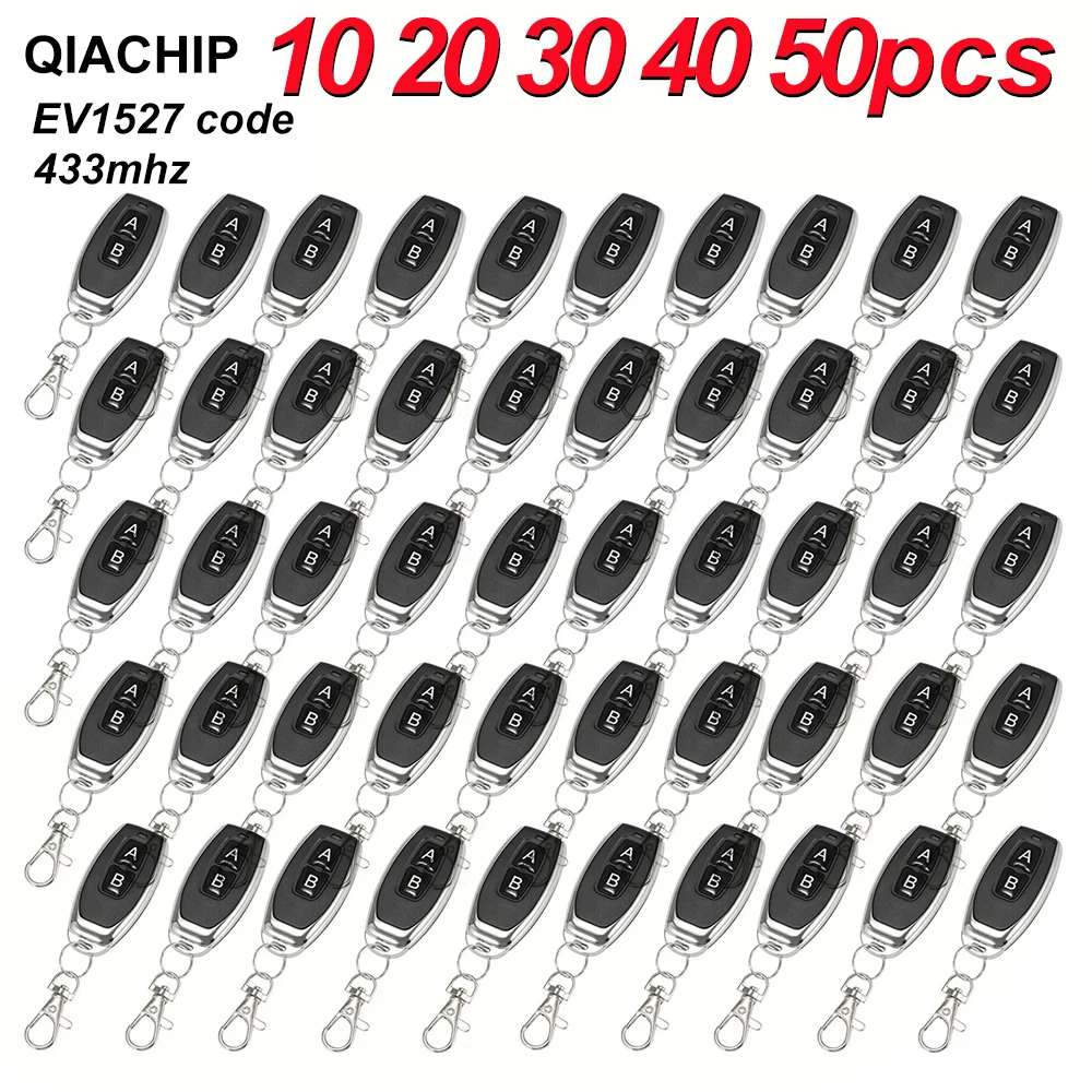 10pcs 433MHZ Remote Control 2 Channel EV1527 Transmitter Momentary Mode Self Locking Switch Relay Interlock Garage Door Keychain