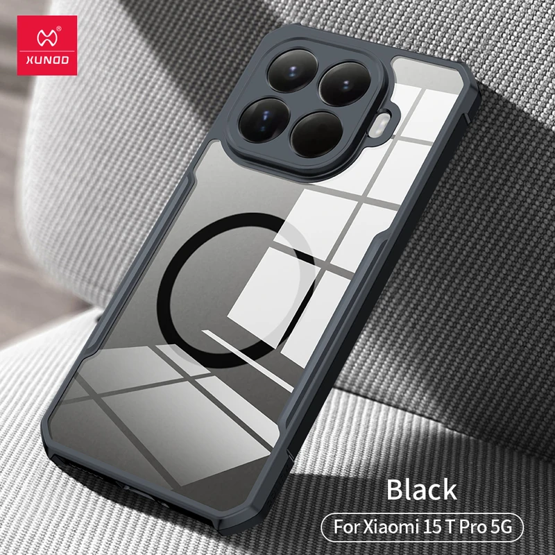 Xundd Hülle für Xiaomi 15T Pro Magnetische Airbags Stoßfeste Harte PC+Weiche TPU Transparente Handyhülle Coque Xiaomi 15T Pro