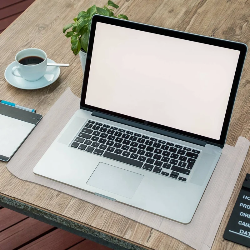 Clear Desk Pad, 35.5 Inch X 17.7 Inch Non-Slip Textured PVC Soft Desk Writing Mat - Round Edges Desk Protector