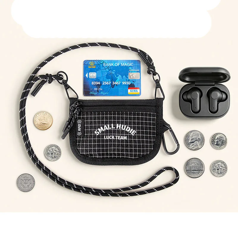 RFID Blocking Ultralight Travel Wallet YKK Zipper Durable Dyneema Fabric Organizer Pouch for Credit Card Coins Earbuds Daily EDC