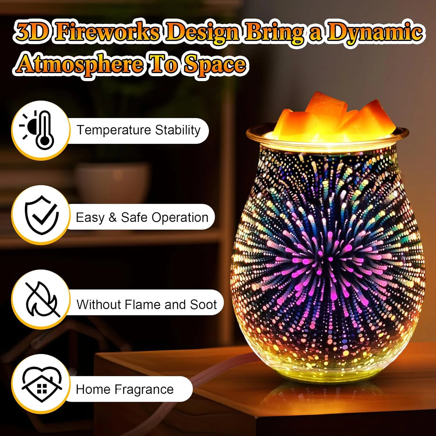 ワックスメルト 3Dガラス 電気式ワックスメルトウォーマー - Home Fragrance Wax Melts のレビューと価格