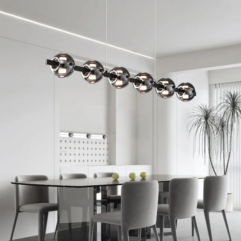 Imagem -02 - Luzes Pendentes de Vidro Redondo Italiano Smokey Grey Hanging Lights Iluminação Nórdica para Sala de Estar Decoração para Casa