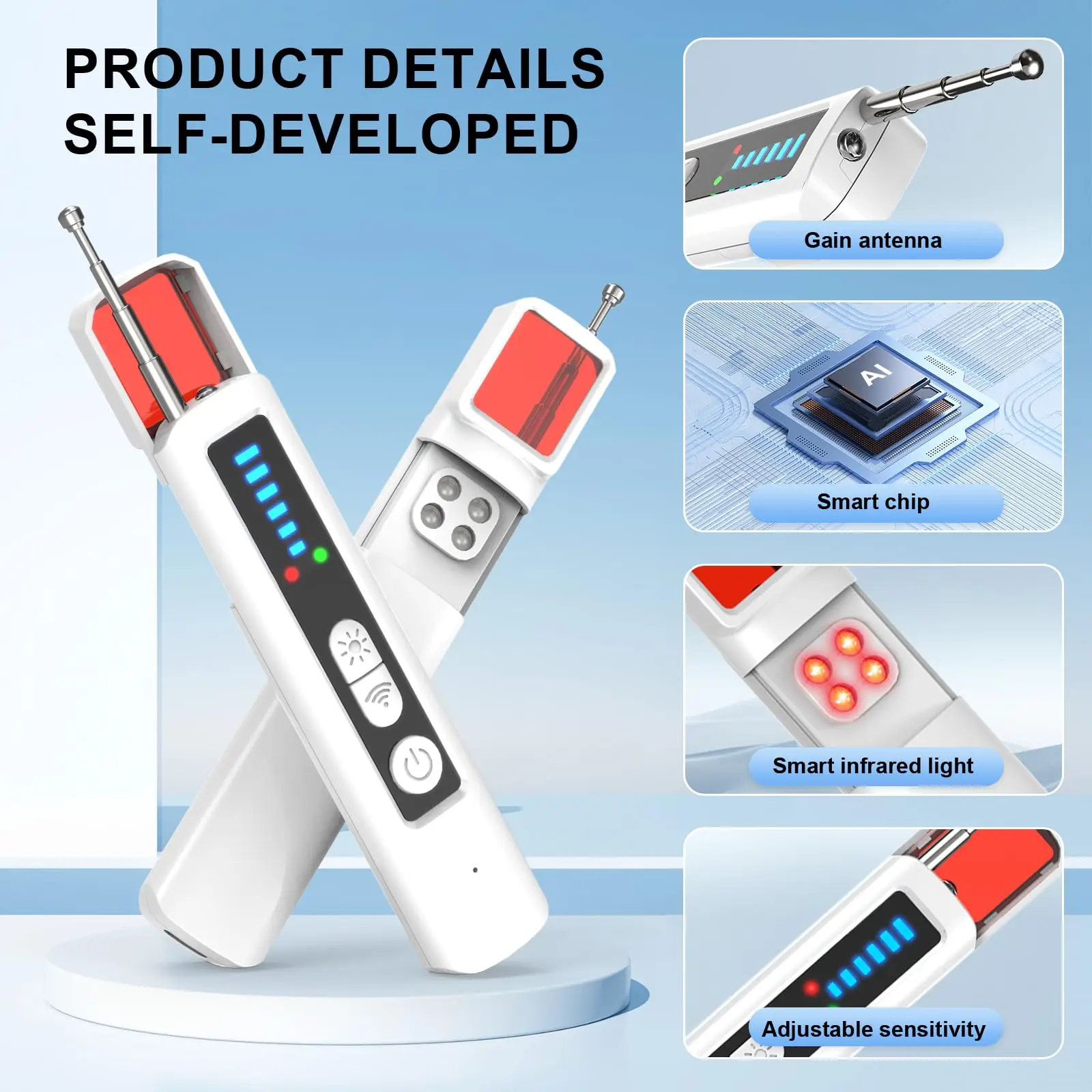 Portable Hidden Camera Detector RF Signal Scanner Anti-Spy GPS Tracker Bug Wireless Listening Device for Hotel ,Travel Security view 6