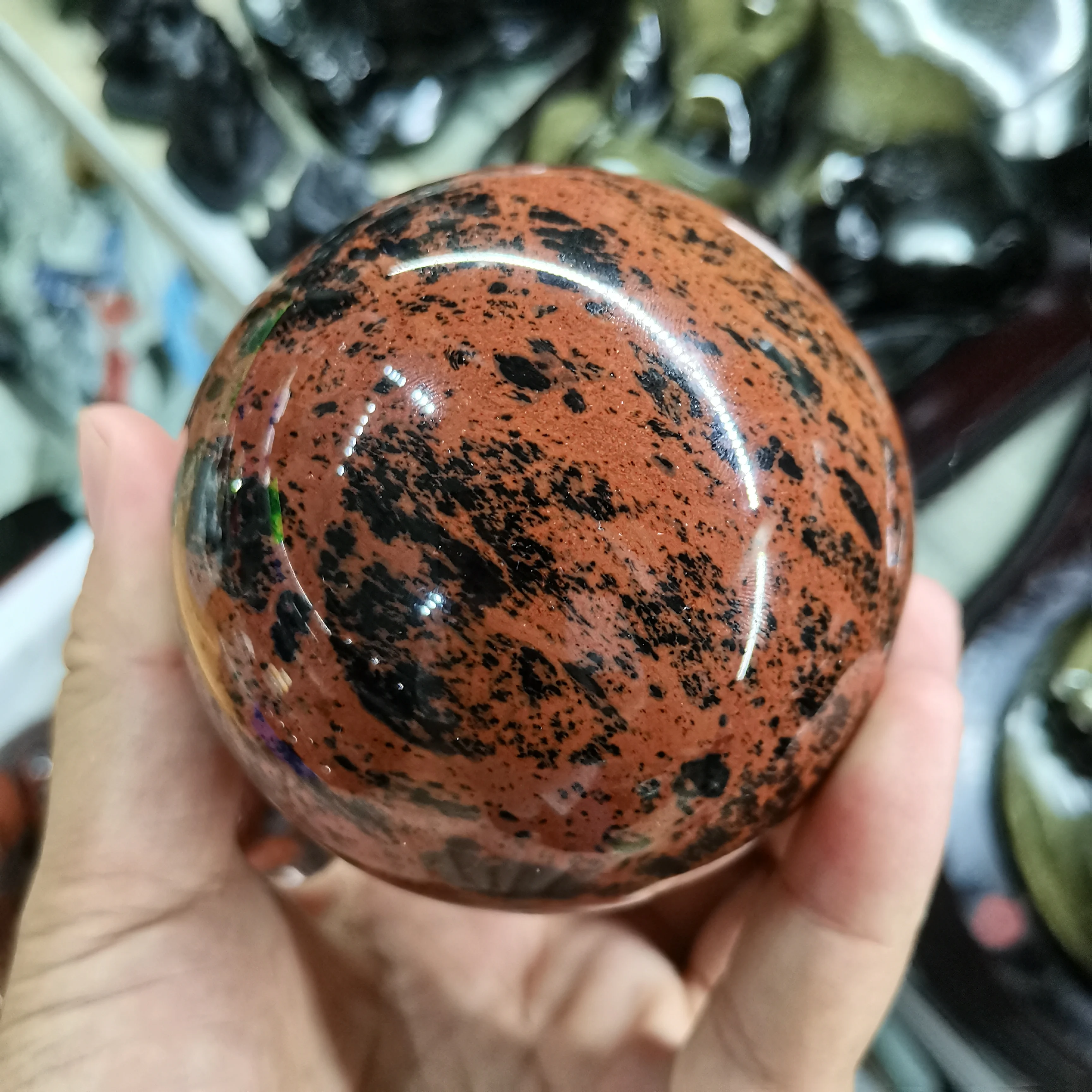 

Natural Red obsidian Sphere Crystal Ball Healing Stone Energy Crystals for Meditation Stones Home Decoration