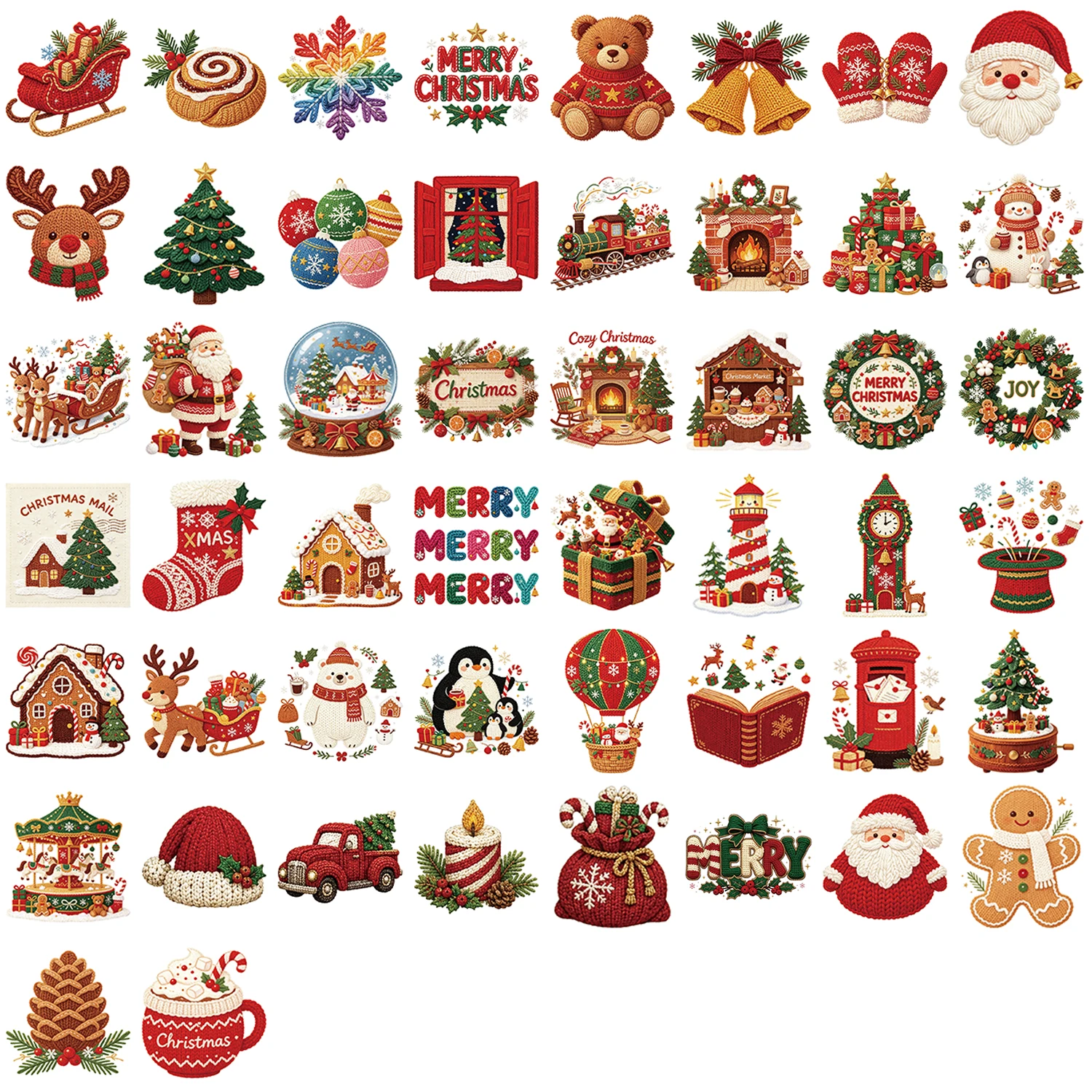50 Stück Kawaii Cartoon Weihnachten Kunst ästhetische Aufkleber Pack für Kinder Spielzeug Tagebuch Laptop Scrapbook Dekoration Graffiti Aufkleber – Detail 13