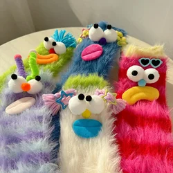 Funny Gift Couple Sleep Floor Plush Socks Winter Thickened Home Coral Velvet Thermal Socks Velvet Sleep Socks Leg Covers women