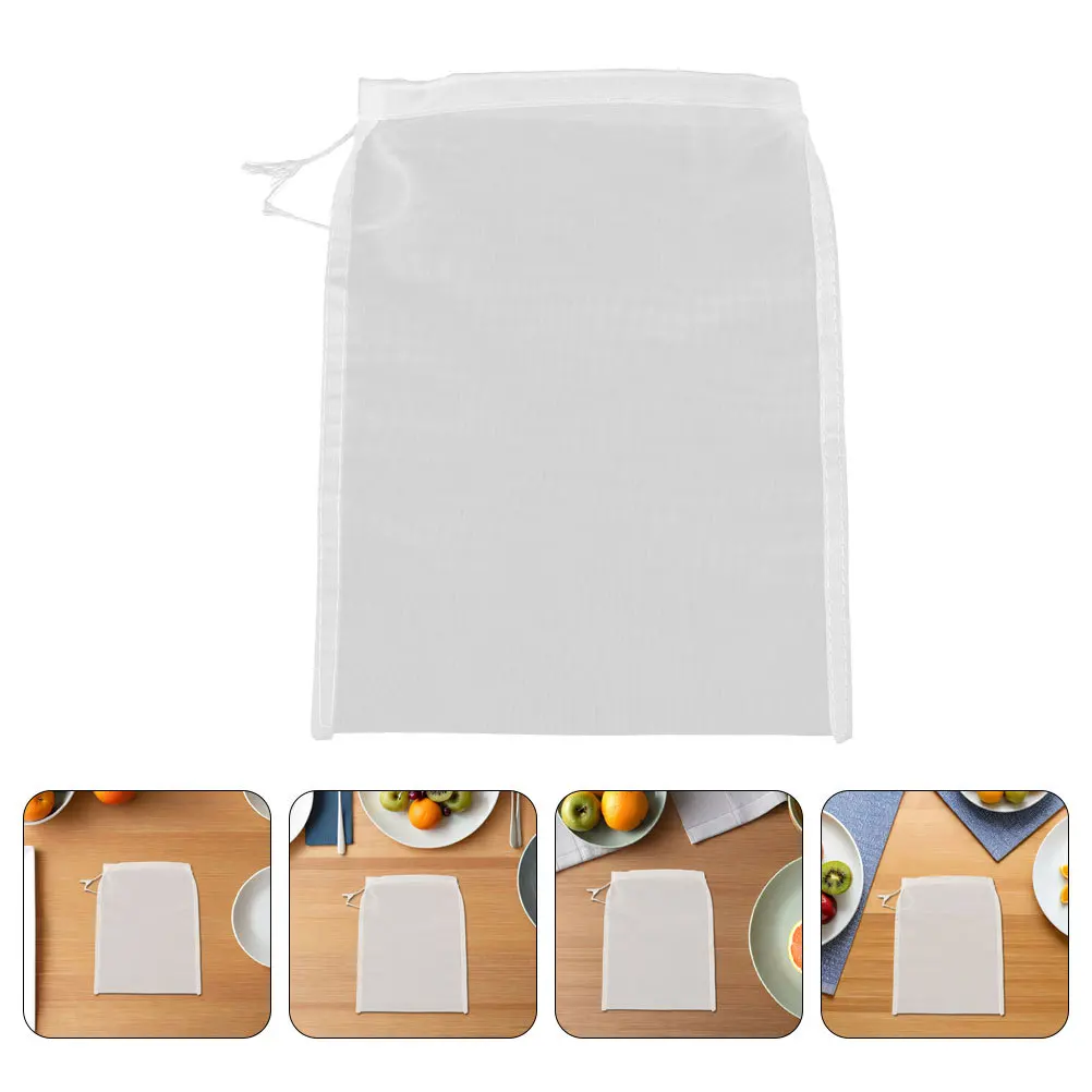 

10Pcs Fine Mesh Strainer Bags - Drawstring Nylon Filter for Loose Leaf Tea Herbs Juicing Soy Milk Yogurt Oil Cooking