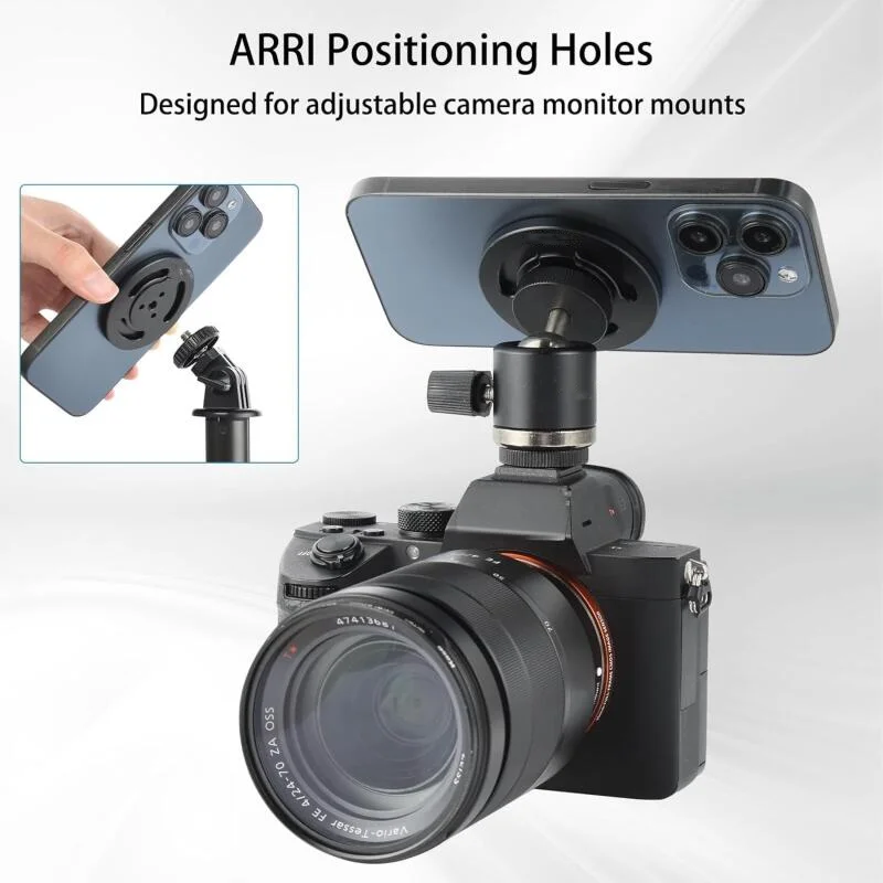 

Magnetic Mobile Phone Holder Stand with 1/4 Arri Hole for Dji Osmo Mobile 7 7P 6 Om5 4 Se Magnet Stand for Iphone Xiaomi Samsung