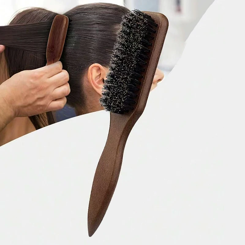 Brown Pointed-Tail Bristle Comb - Unisex, Smooth & Anti-Static, No Tangles No Hair Damage, Home Use