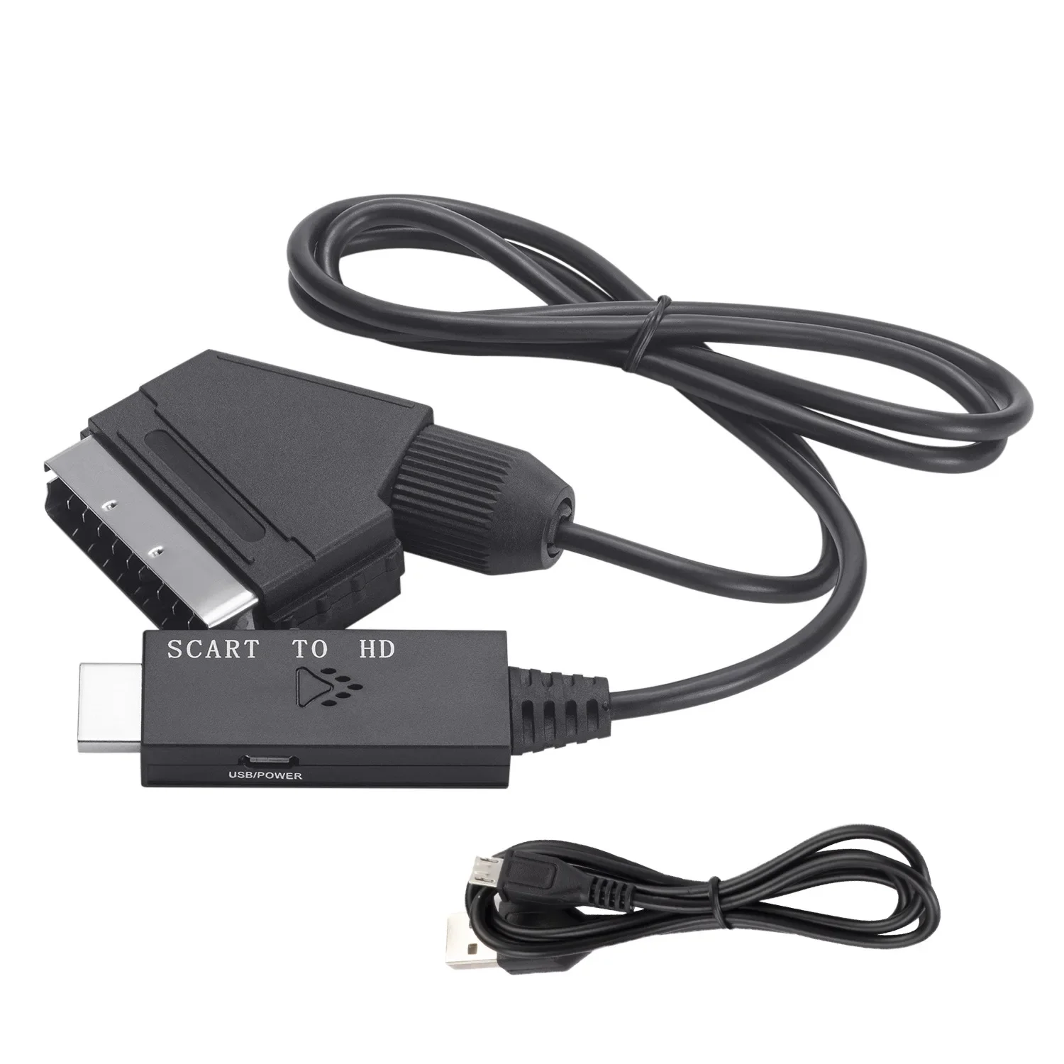 Scart To Hdmi-compatible Converter Cable Audio Video Adapter Conversion Cable 1m For Hdtv Stb Vhs Dvd