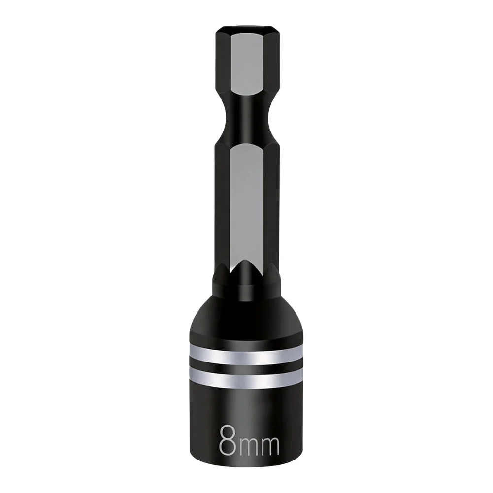Socket Bit Adapter 8mm with 1/4 Inch Hex Shank Designed for Pneumatic Drill Electric Screwdriver and Rotary Tool Applications