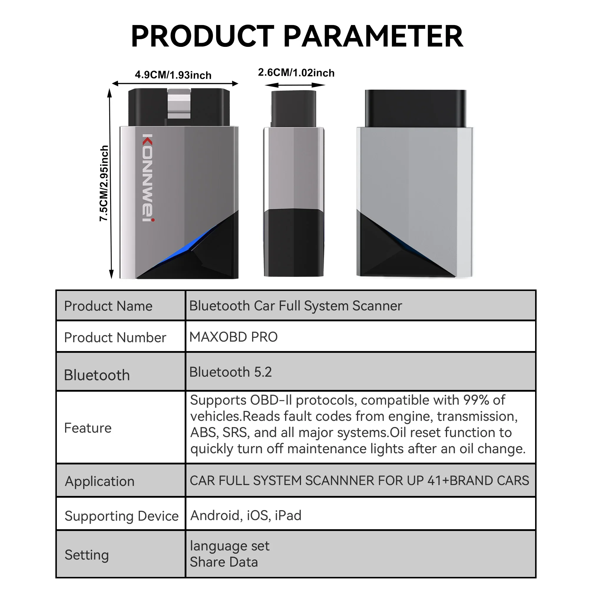 2026 KONNWEI MAXOBD Pro Bluetooth 5.2 Auto OBD2 Diagnosegerät Vollsystem-Scanner Öl-Reset ABS DPF EPB SAS SRS Funktion CarDIY – Detail 14