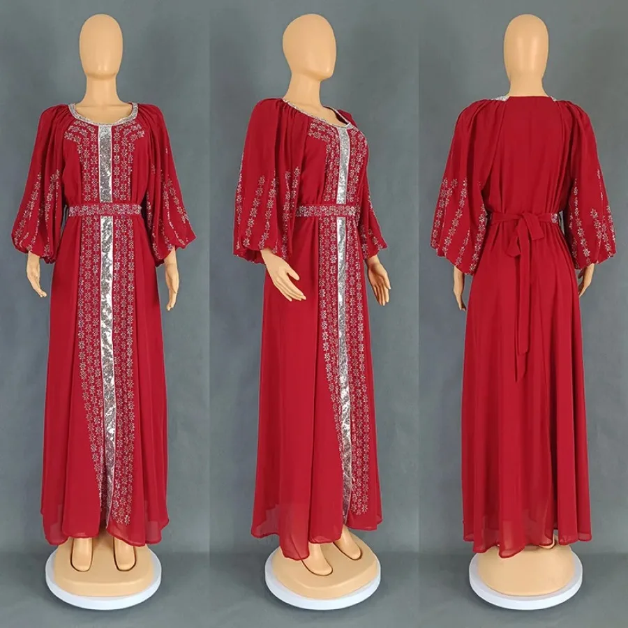 Vestidos de festa muçulmanos para mulheres verão muçulmano meia manga o pescoço longo maxi vestido vestidos kaftan abaya dubai vestido muçulmano