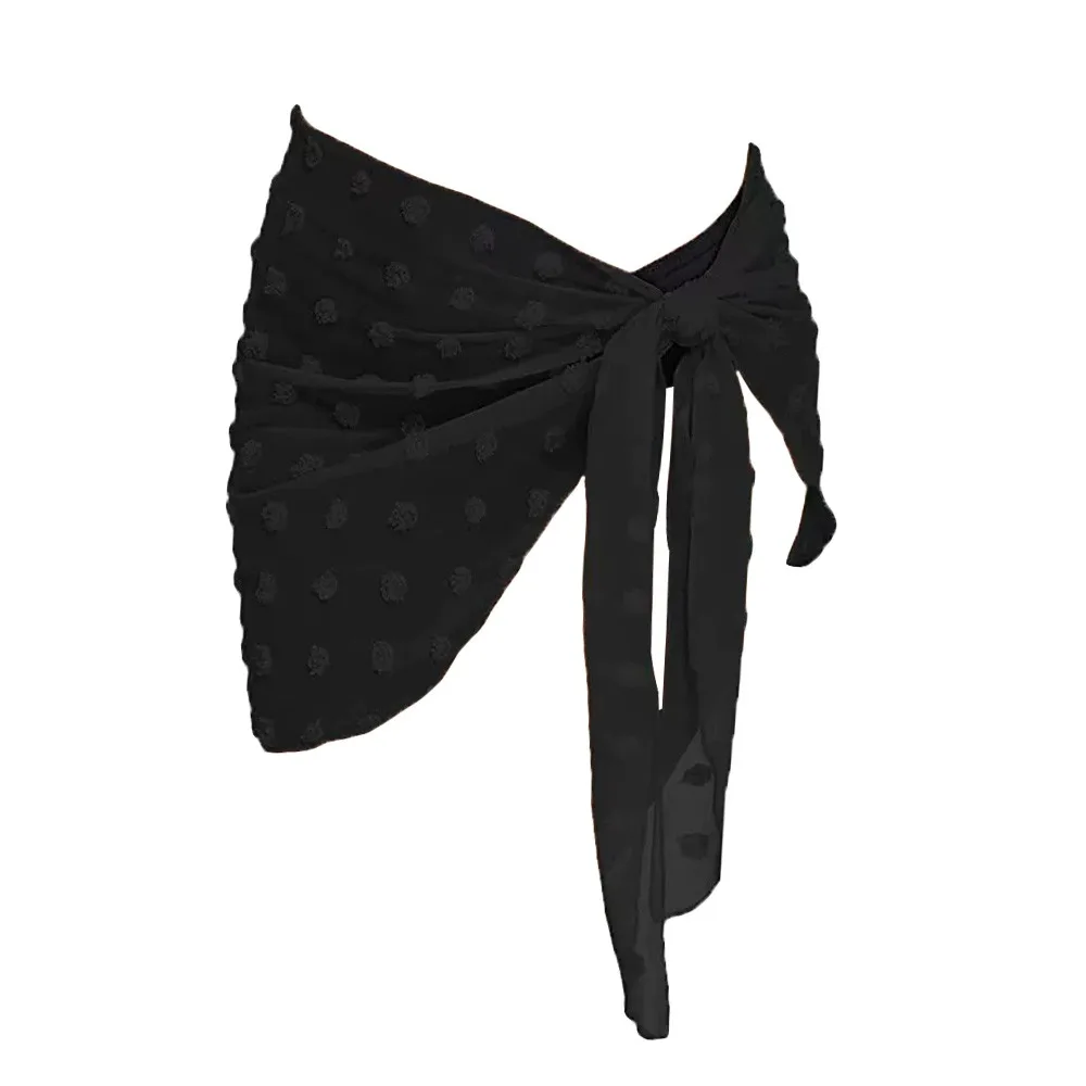 

Chiffon Material Beach Dress Short Length Sheer Fabric Sarongs Wearable Design UPF Protection Swimsuit Coverups