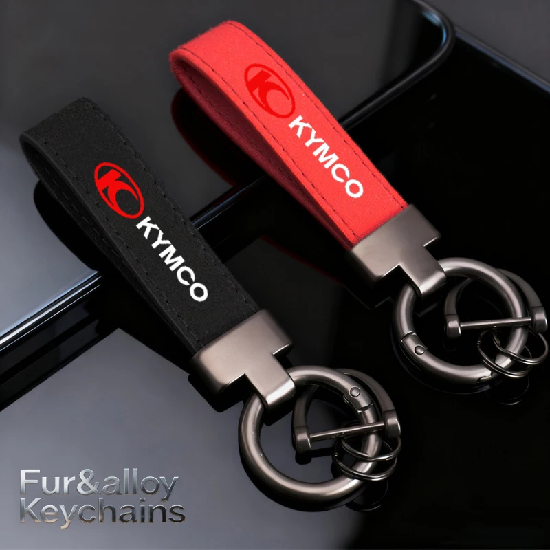 

Fashion Alloy Keyring Motorcycle Suede Leather Keychain For KYMCO DOWNTOWN XTOWN 125 300 125i 300i DTX360 AK550 CV3 CT250