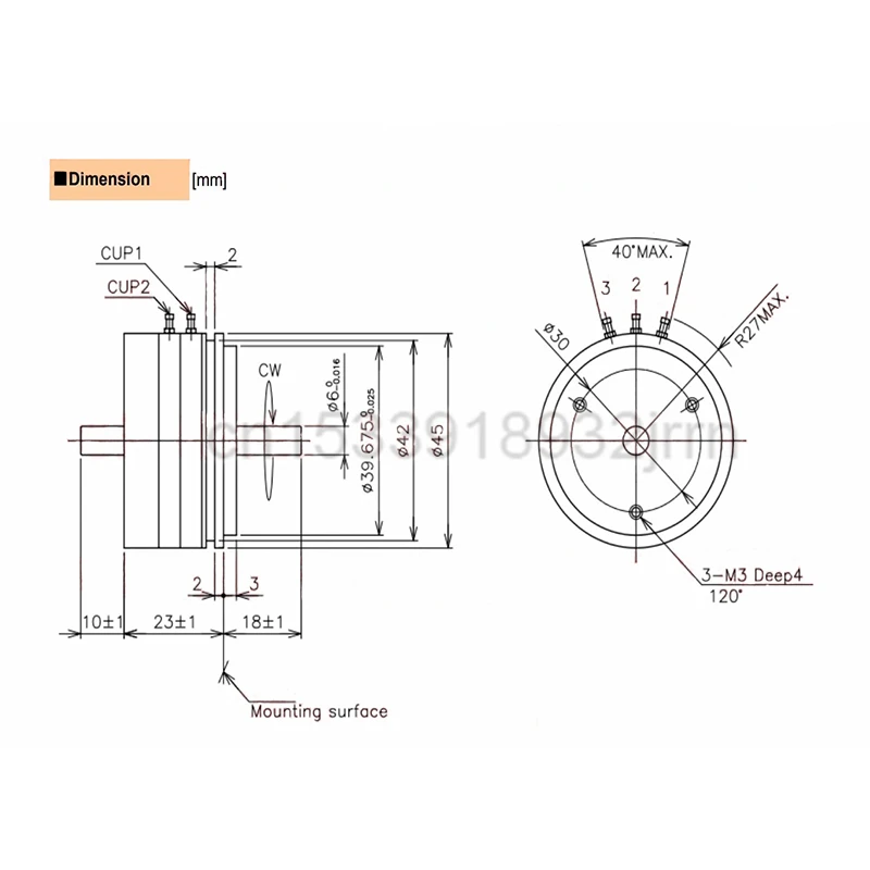 Imagem -05 - Dispositivo de Medição Verde Dobro de Lian Cpp45 x Potenciômetro Plástico Condutor Sensor do Ângulo de 1k 2k 5k 10k Cpp45b x 2