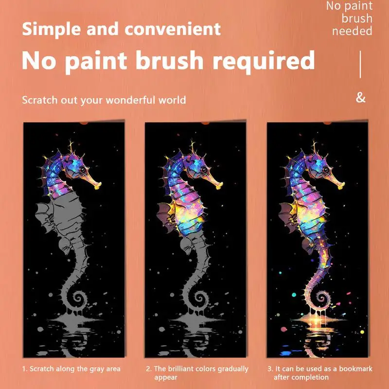 12 pièces signets à gratter ensemble de papier à gratter coloré signet fait à la main jouets de peinture activités d'art amusantes pour les enfants cadeaux de fête