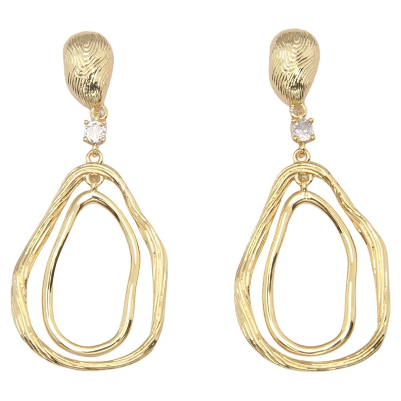 

H французские ретро нерегулярные геометрические круглые серьги минималистичные металлические серьги премиум-класса с холодным ветром