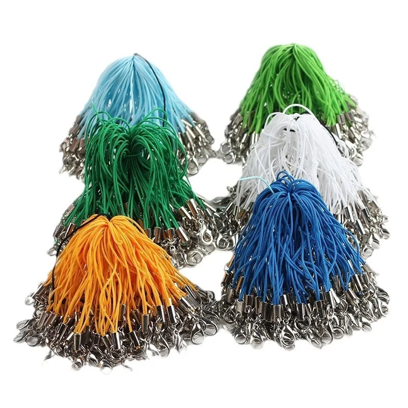 

100pcs/lot Polyester Cord With Lanyard Lobster Clasp Rope For Making Keychain DIY Craft Pendant Handmade Materials
