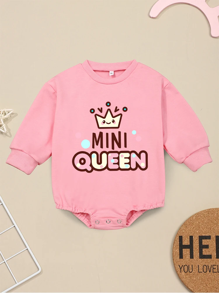 Mini Queen Baby Girl Roupas, Kawaii Onesie, Macacão Estético Criança, Camisola Rosa, Streetwear Doce, Roupas Casuais, Harajuku