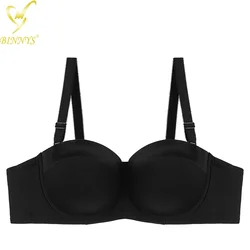 BINNYS High Quality Women's Bra Half Cup Sexy Strapless Bra C Cup Underwear Female Silicone Ladies Underwire