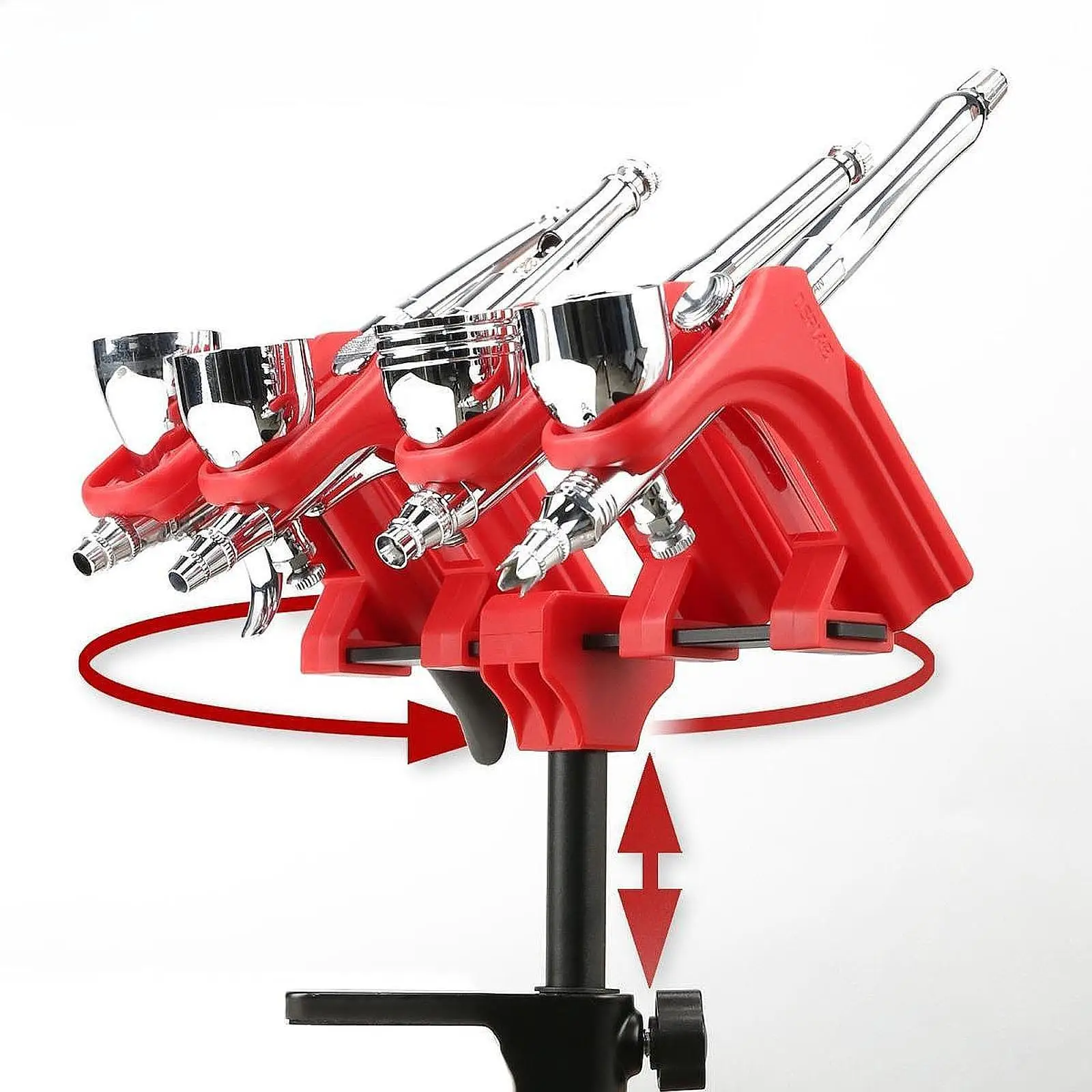 Quick Release Airbrush Holder Rack U Shaped Slot for Garage Accessories Stable Storage 360 Rotating Adjustable