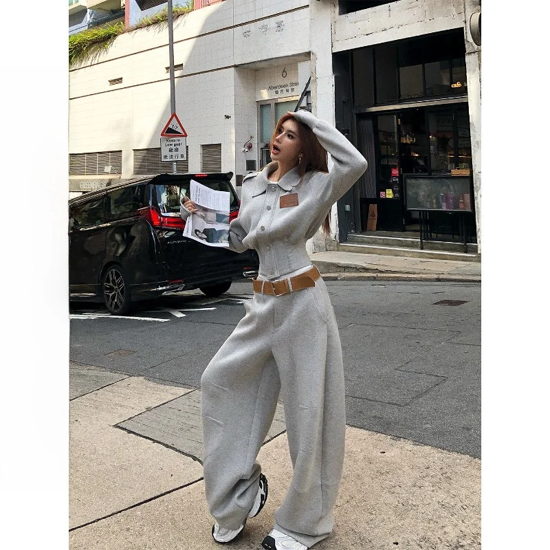 

Fashionable Loose Floor-Length Knife- Pants High Waist Wide Leg Casual Style Cotton Trousers for Women by Li Wan Jun