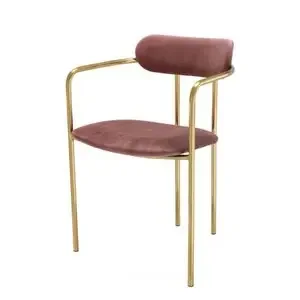 Nordic style sponge metal fabric dining chair with backrest leisure high quality stool for restaurant dining room