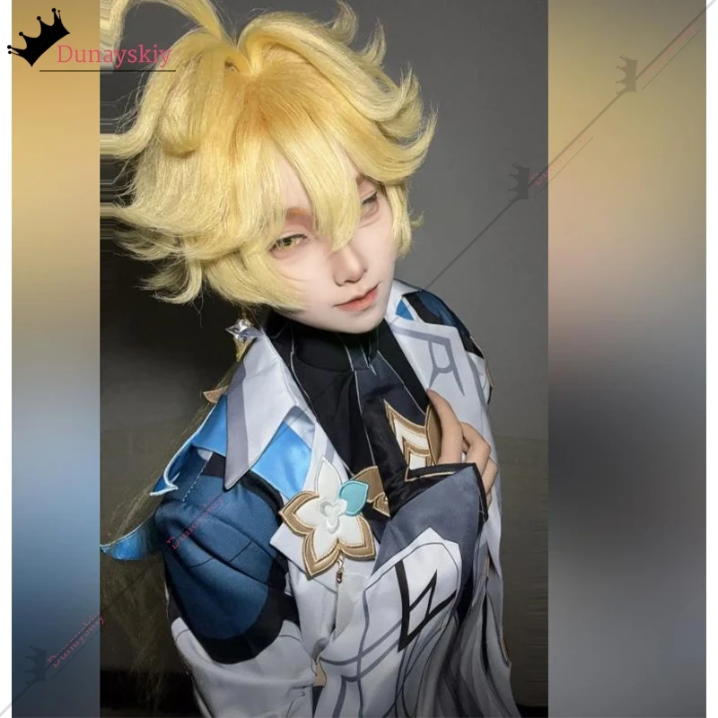 

YiNuo*/YGenshin Impact The Traveler Aether Cosplay Costume Wig New Skin Uniform Illuminated Accessory Halloween Women Men Prop