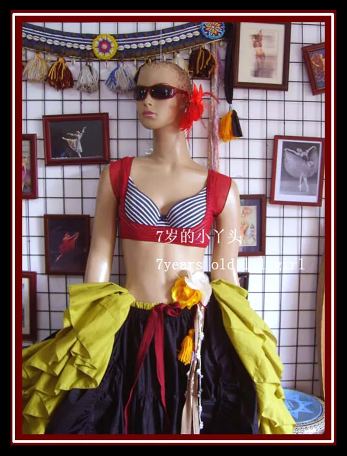 Blusa acampanada en el pecho para danza del vientre fina transparente Top CO12