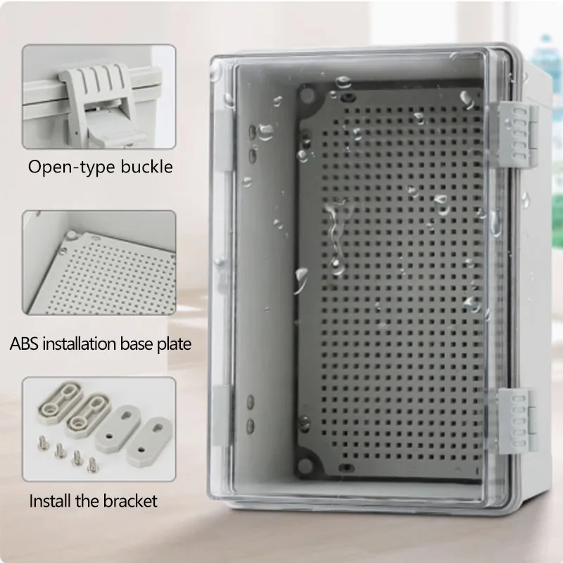 Outdoor security box junction box plastic security monitoring power housing flip cover snap hinge waterproof box
