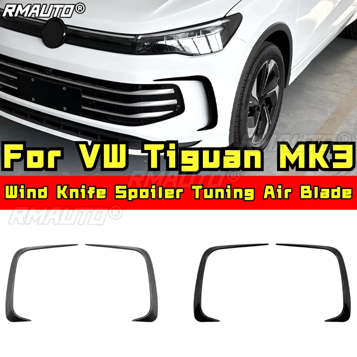 

For VW Tiguan MK3 Body Kit Front Bumper Side Splitter Wind Knife Spoiler Tuning Air Blade Car Accessories