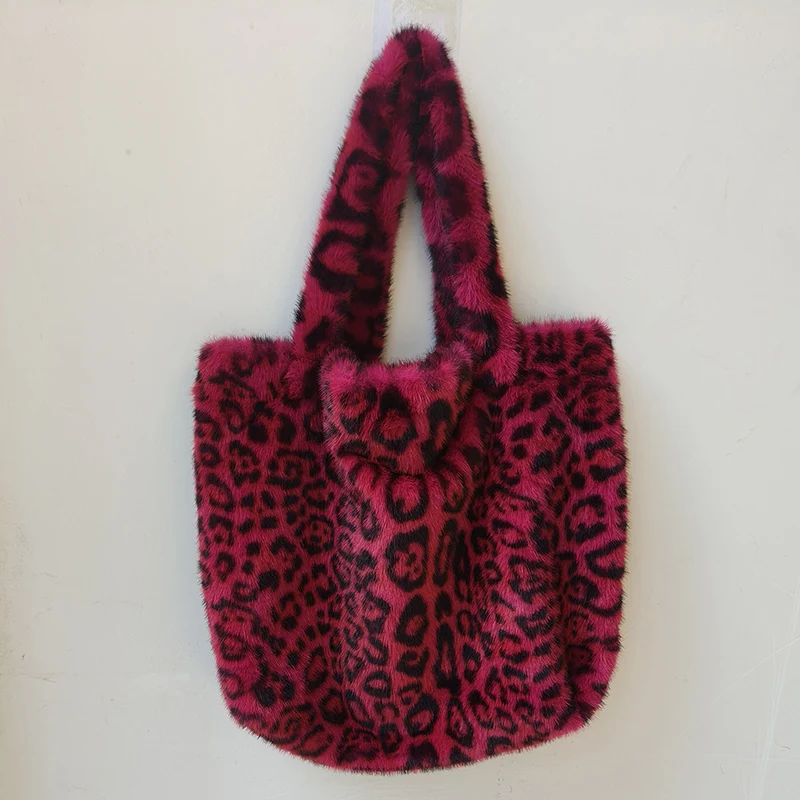 

2025 Winter Luxury Warm Fake Fur Shoulder Bag Plus Size Immitation Mink fur High Quality Women Bag