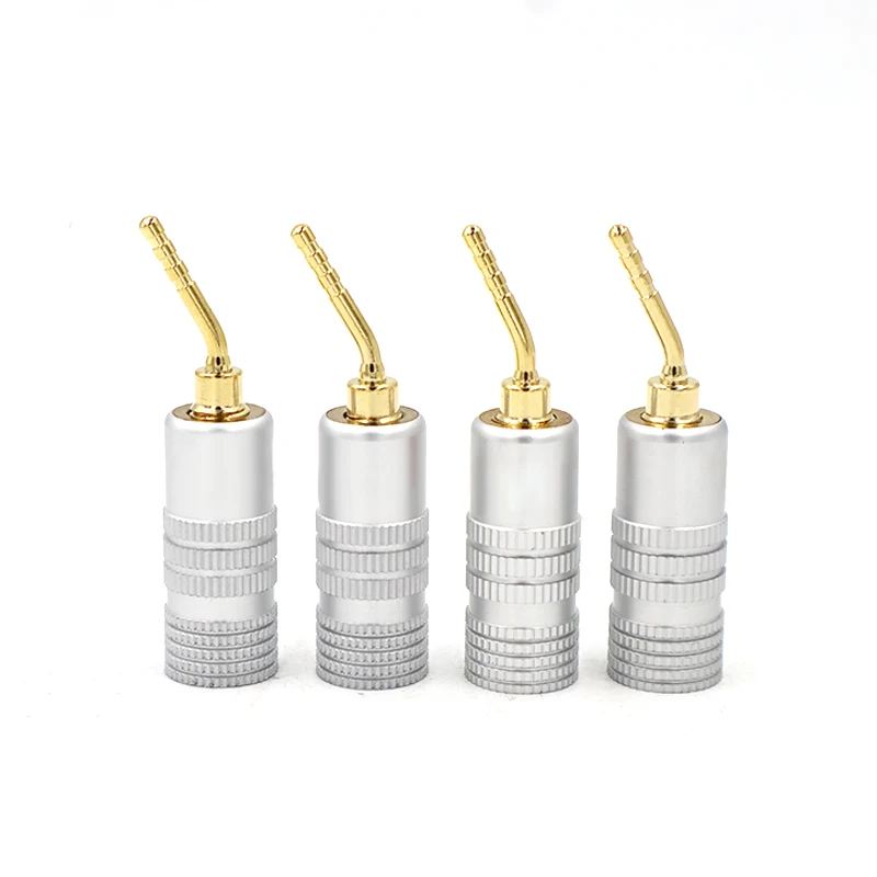 4PCS Banana Plug Multifunctional Gold Plated Speaker Cable Pin Angel Wire Screws Lock Connector For Musical HiFi Audio