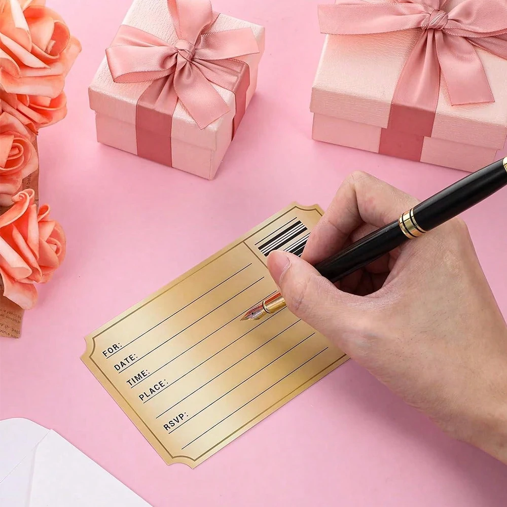 2/12/24 قطعة بطاقات دعوات الحفلات مع مغلفات موضوع حفلة عيد ميلاد الاحتفال الفيلم VIP دعوات الحفلات #4