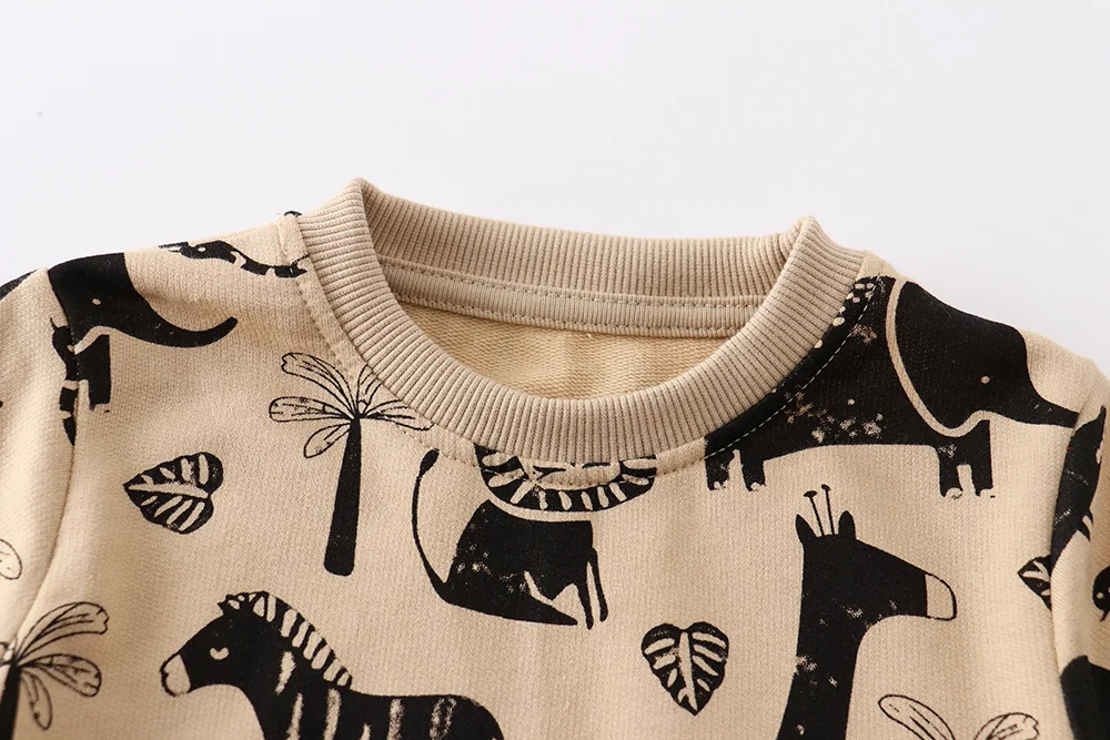 Autumn Boys Long Sleeve Sweatshirt Spring Kids Cute Printed Tops Cotton  Bottom Clothing 2-7T Sweatshirt  Europe and America