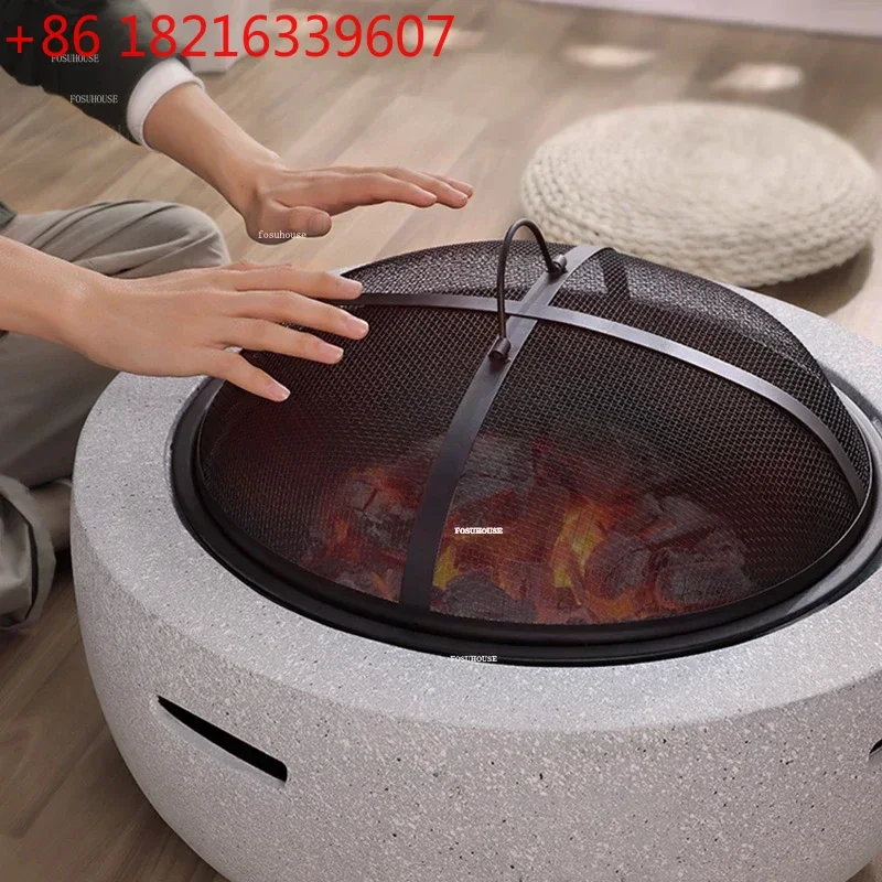 Minimalist Fire Pits Home Indoor Heating Stove Grill Stand Outdoor Garden Bonfire Party Grilled Brazier Table Camping Furnace