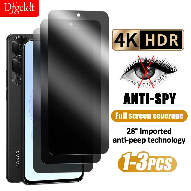 1-3Pcs Anti Spy Protective Film For Honor 90 70 Lite X9 X6a X5 Plus Screen Protector For Honor 9X 20 30 30i 50 SE Tempered Glass