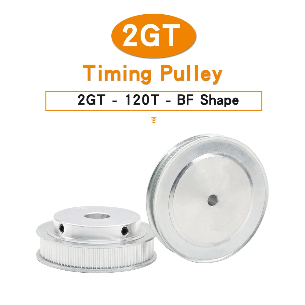 

2GT-120T Belt Pulley Bore Size 6/6.35/8/10/12/12.7/14/15/16/17/19/20/25 mm Alloy Pulley Teeth Pitch 2 mm Belt Width 6/10 mm