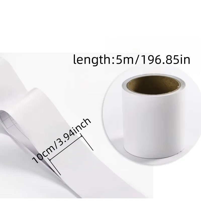 1PC 5mx10cm PVC Self-adhesive Baseboard Waterproof Wall Sticker Window Sill Door Frame Edge Wrapping Renovation Decorative Lines